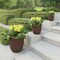 3 Large Heavy Fiber Clay Outdoor Planters Flower Pots All Season Patio Decor
